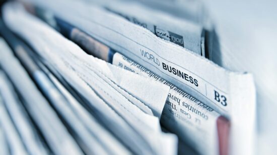Business newspaper pages
